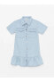 LCW Kids Kısa Kollu Kız Çocuk Jean Gömlek Elbise