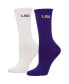 Фото #1 товара Women's Purple, White LSU Tigers 2-Pack Quarter-Length Socks