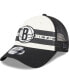 ფოტო #2 პროდუქტის Men's Brooklyn Nets Black Stripes 9FORTY Trucker Snapback Hat
