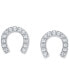 ფოტო #3 პროდუქტის Diamond Horseshoe Stud Earrings (1/10 ct. t.w.) in 10k White Gold