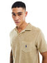 Фото #3 товара Polo Ralph Lauren icon logo pocket spa terry polo in beige