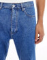 HUGO Blue jonah straight leg denim jeans in midwash blue