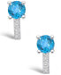 ფოტო #2 პროდუქტის Topaz (2-1/3 ct. t.w.) and Diamond (1/8 ct. t.w.) Stud Earrings in 14K White Gold