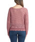 ფოტო #2 პროდუქტის Juniors' Cotton V-Neck Long-Sleeve Pointelle Sweater