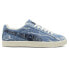 Фото #1 товара Puma Clyde Denim Lace Up Mens White Sneakers Casual Shoes 39965501