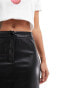 Фото #4 товара Pieces faux leather high waisted midi skirt in black