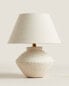 Small table lamp with earthenware base