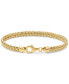 Фото #2 товара Gold Plated Dragon Bone Oval 5mm Chain Bracelet in Sterling Silver, X-Small 6.5 in