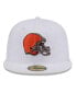Фото #3 товара Men's White Cleveland Browns Omaha 59FIFTY Fitted Hat