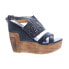 Фото #1 товара Bed Stu Petra F394003 Womens Black Leather Hook & Loop Wedges Sandals Shoes 11