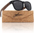 Фото #1 товара glozzi Sunglasses for Men and Women Wood Polarised UV400 with Walnut Wooden Frames and a Cork Case