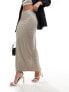 New Look slinky midi skirt in beige 23-Mink | 23, 44 - фото #1