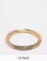 Фото #1 товара ASOS DESIGN bangle bracelets with multi fine wire design in gold tone