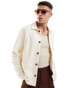 Фото #1 товара Jack & Jones knit textured utility overshirt in cream