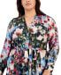 Фото #4 товара Plus Size Floral-Print Tiered Midi Dress