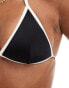 Фото #2 товара ASOS DESIGN mix and match contrast binding triangle bikini top black