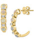 ფოტო #1 პროდუქტის EFFY® Ethiopian Opal (3/4 ct. t.w.) & Diamond (1/5 ct. t.w.) Half Hoop Earrings in 14k Gold