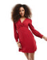 & Other Stories twist front mini dress in red Красный, EU 44 - EU 44 - фото #1