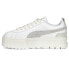 Puma Mayze Thrifted Perforated Logo Platform Womens White Sneakers Casual Shoes