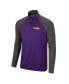 Men's Purple, Charcoal LSU Tigers Two Yutes Raglan Quarter-Zip Windshirt