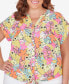 ფოტო #4 პროდუქტის Plus Size Party Tie Front Top