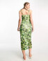 Noisy May mesh maxi dress in green floral