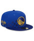 Фото #1 товара Men's Royal Golden State Warriors 2024 NBA All-Star Game Rally Drive Checkerboard 59FIFTY Crown Fitted Hat
