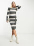 Фото #4 товара Mamalicious Maternity stripe knitted midi dress in multi