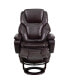 Multi-Position Recliner & Ottoman With Swivel Wood Base