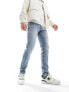 Фото #1 товара ASOS DESIGN skinny jeans in light blue wash with abrasions