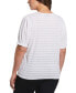 ფოტო #2 პროდუქტის Plus Size Knit Puff Short Sleeve Top