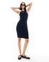 Vero Moda ribbed tank mini dress in navy Синий, L - EU 40 - фото #1