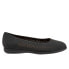 Trotters Darcey T1904-021 Womens Black Leather Slip On Ballet Flats Shoes