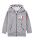 ფოტო #1 პროდუქტის Toddler Boys and Girls Heather Gray Los Angeles Dodgers Baseball Full-Zip Hoodie Jacket