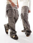 Фото #3 товара COLLUSION Unisex iconic utility trousers with removable skirt in washed brown