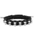 Фото #1 товара Stainless Steel 3D $kull Black Cord Slider Bracelet