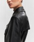Фото #4 товара Women's Leather-Effect Trench Coat