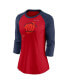 Women's Red, Navy Washington Nationals Next Up Tri-Blend Raglan 3/4-Sleeve T-shirt