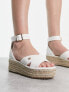 Фото #2 товара River Island espadrille flatform sandal in white