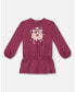 ფოტო #1 პროდუქტის Toddler Girls Elastic Waist Tunic Burgundy - Toddler|Child