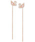 ფოტო #1 პროდუქტის Rose Gold-Tone Crystal Swan & Removable Chain Drop Earrings