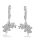 ფოტო #1 პროდუქტის Suzy Levian Sterling Silver Cubic Zirconia Multi Flower Cluster Drop Earrings