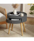 Фото #1 товара Modern Gray Coffee Table with Drawer and Oak Legs