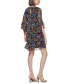 Фото #2 товара Women's 3/4-Sleeve Printed Chiffon Dress