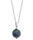 Cultured Tahitian Baroque Pearl (10mm) Solitaire 18" Pendant Necklace in Sterling Silver