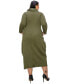 Фото #3 товара Plus Size Lana Cowl Turtle Neck Pocket Sweater Dress