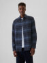 tonal blue plaid