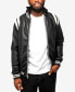 Фото #3 товара Men's Grainy Polyurethane Hooded Jacket with Faux Shearling Lining