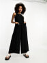 Фото #1 товара ASOS DESIGN minimal crinkle dungaree jumpsuit in black