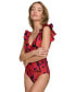 Фото #3 товара Women's Ruffle-Trim One-Piece Swimsuit